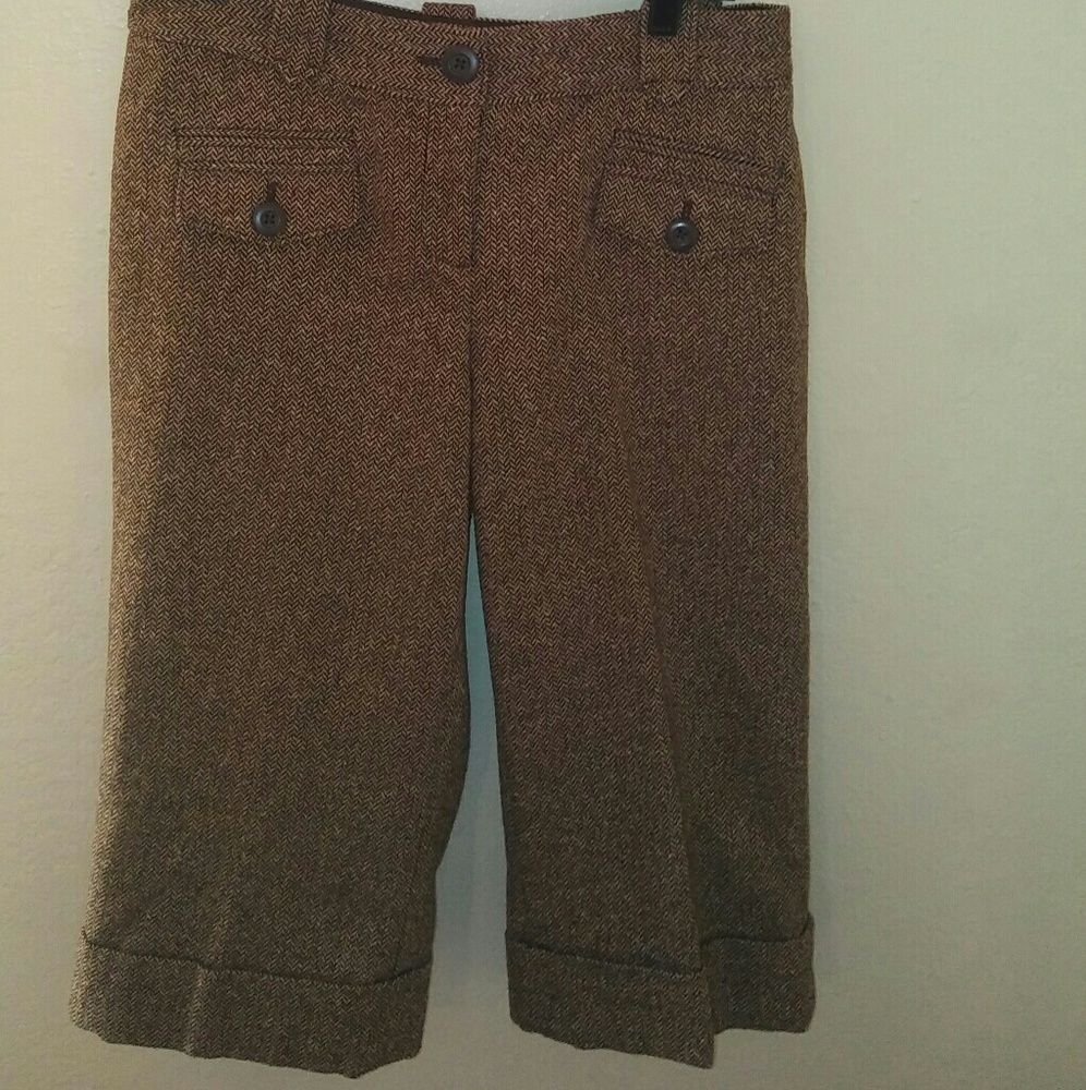 Ann Taylor Loft business casual capri pants brown